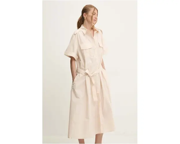 Answear Lab rochie culoarea bej, midi, oversize