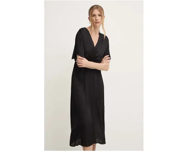 Answear Lab rochie culoarea negru, midi, evazati
