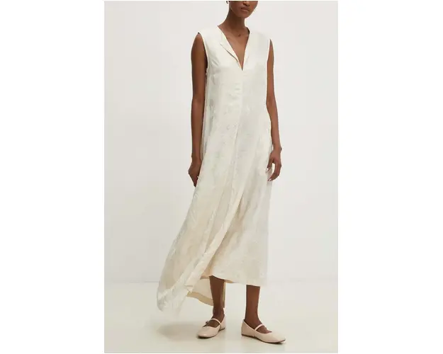 Answear Lab rochie culoarea bej, midi, drept