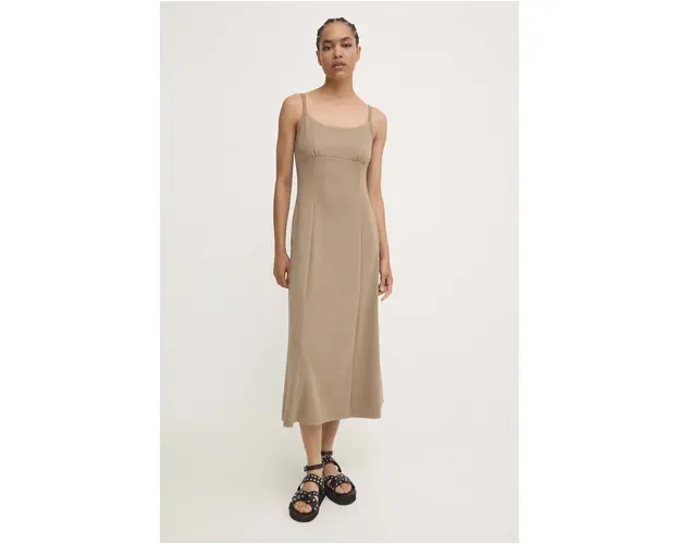 Answear Lab rochie culoarea verde, midi, evazati