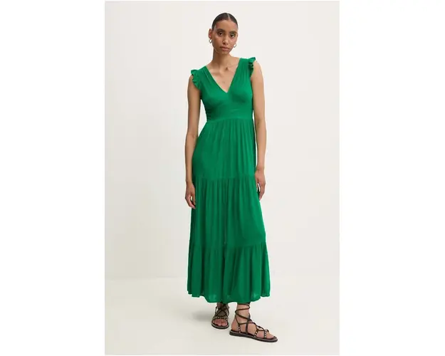 Answear Lab rochie culoarea verde, maxi, evazati