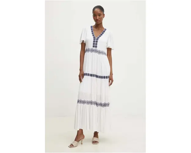 Answear Lab rochie culoarea alb, maxi, evazati