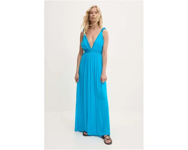 Answear Lab rochie culoarea turcoaz, maxi, evazati