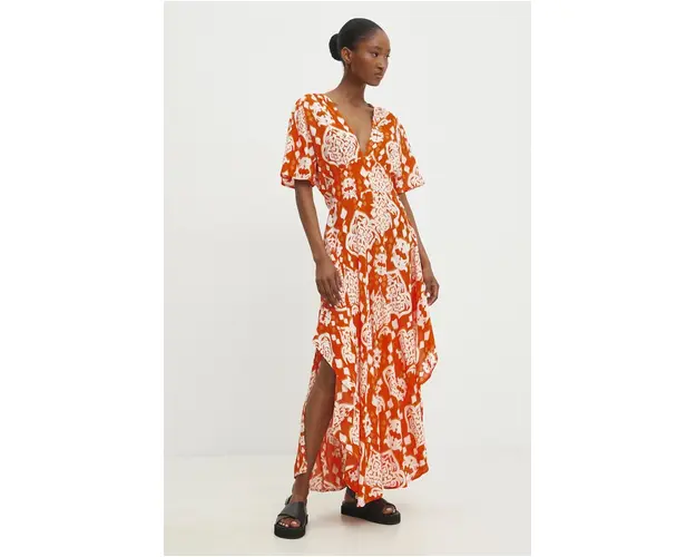 Answear Lab rochie culoarea portocaliu, maxi, evazati
