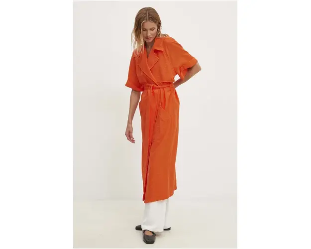 Answear Lab rochie culoarea portocaliu, midi, evazati