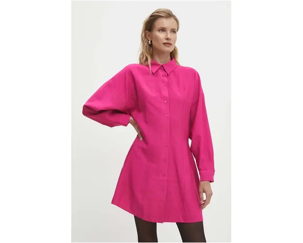 Answear Lab rochie culoarea roz, mini, evazati