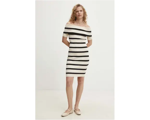 Answear Lab rochie culoarea bej, mini, mulata