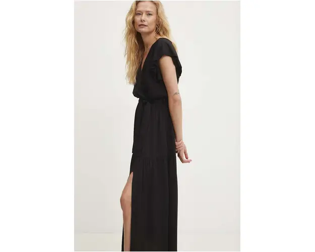 Answear Lab rochie culoarea negru, midi, evazati