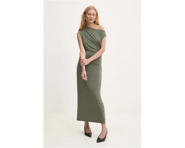 Answear Lab rochie culoarea verde, maxi, mulata