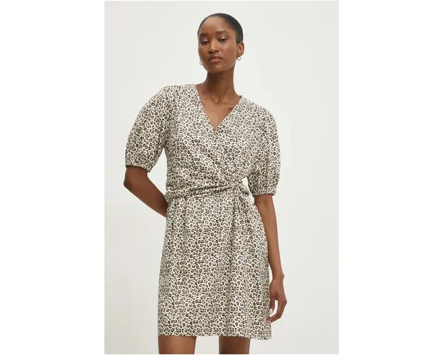 Answear Lab rochie din bumbac culoarea bej, mini, evazati