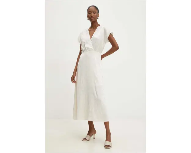 Answear Lab rochie culoarea bej, midi, mulata