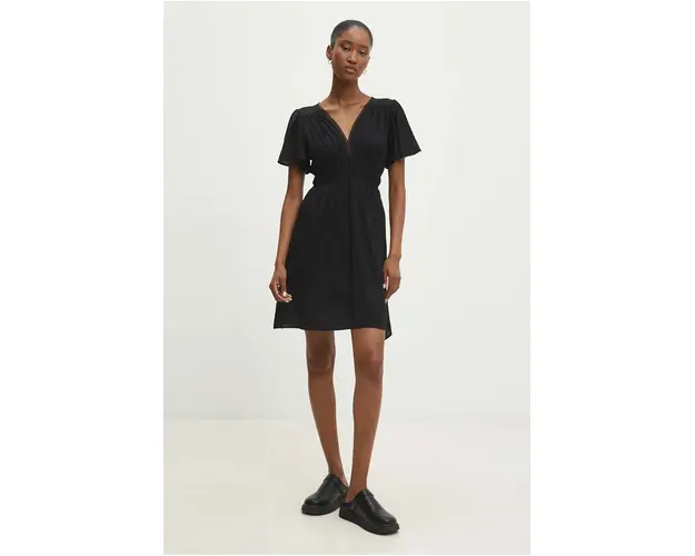 Answear Lab rochie din bumbac culoarea negru, mini, evazati