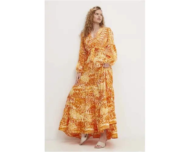 Answear Lab rochie culoarea portocaliu, maxi, evazati