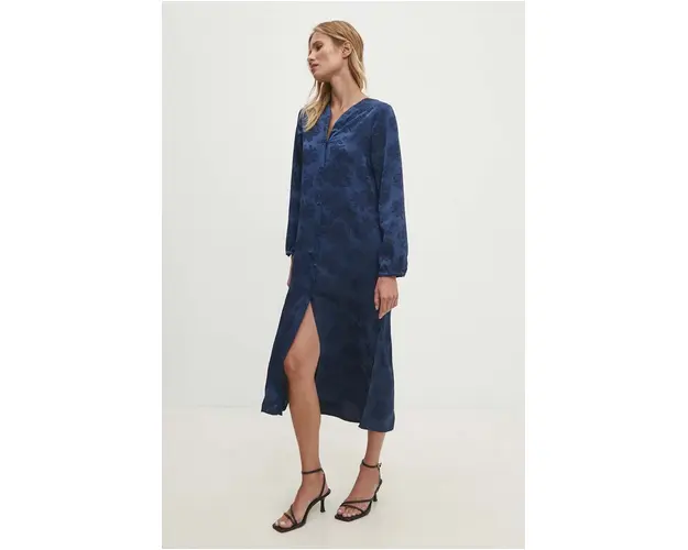 Answear Lab rochie culoarea albastru marin, midi, drept