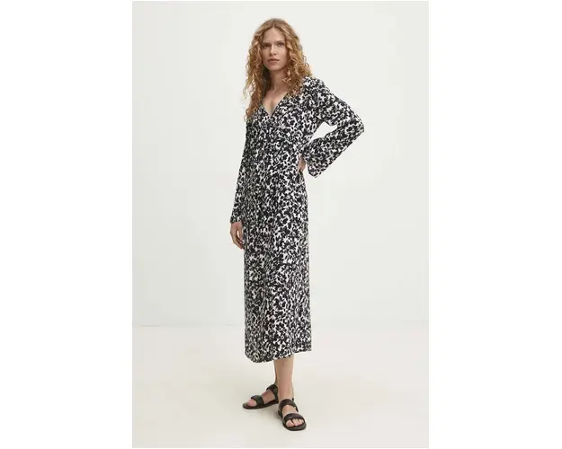 Answear Lab rochie culoarea negru, midi, drept