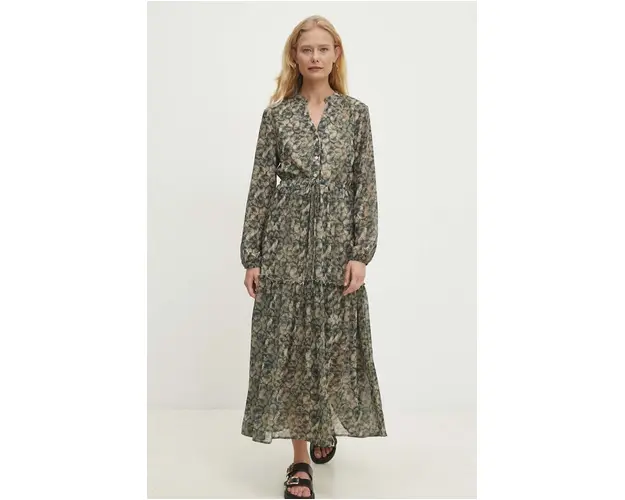 Answear Lab rochie culoarea verde, maxi, evazati
