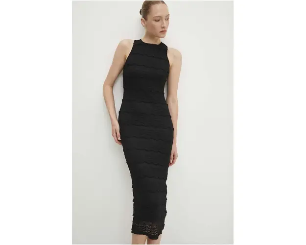 Answear Lab rochie culoarea negru, midi, mulata