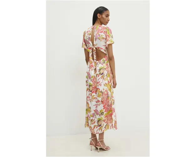 Answear Lab rochie culoarea alb, midi, evazati