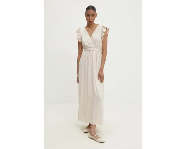 Answear Lab rochie culoarea bej, maxi, evazati