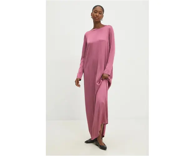 Answear Lab rochie culoarea roz, maxi, drept