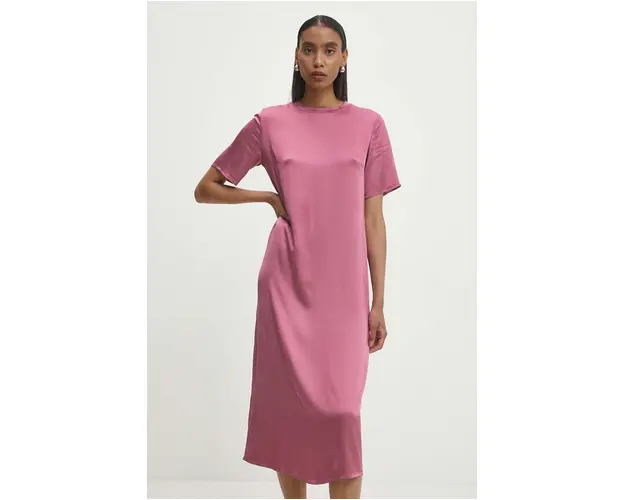 Answear Lab rochie culoarea roz, midi, drept