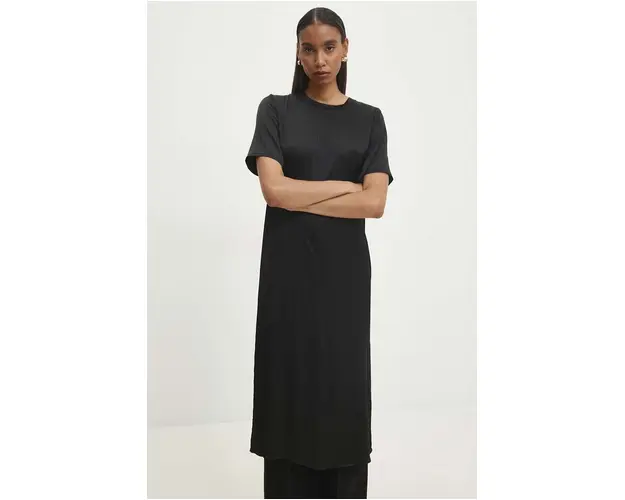 Answear Lab rochie culoarea negru, midi, drept