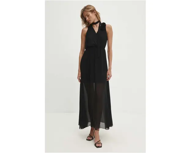 Answear Lab rochie culoarea negru, maxi, evazati