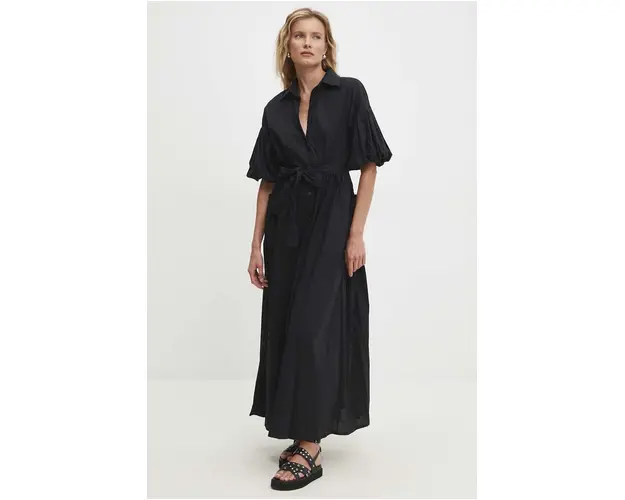Answear Lab rochie culoarea negru, maxi, evazati