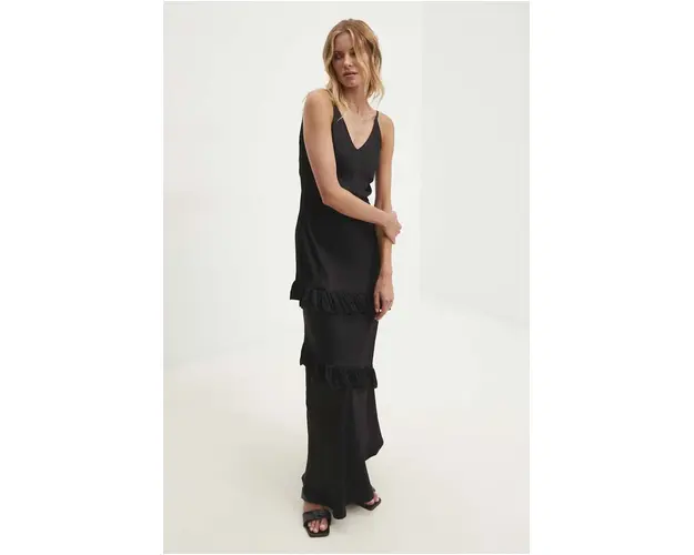 Answear Lab rochie culoarea negru, maxi, evazati