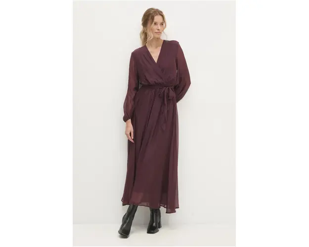 Answear Lab rochie culoarea bordo, maxi, evazati