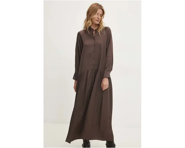 Answear Lab rochie culoarea maro, midi, drept