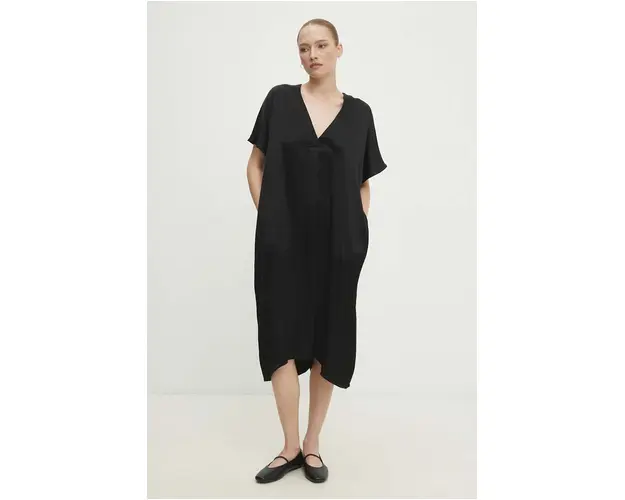 Answear Lab rochie culoarea negru, midi, drept
