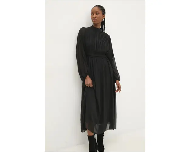 Answear Lab rochie culoarea negru, midi, evazati