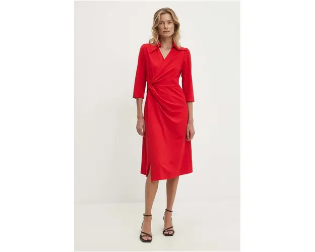 Answear Lab rochie culoarea rosu, midi, mulata