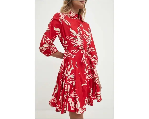 Answear Lab rochie din bumbac culoarea rosu, mini, evazati