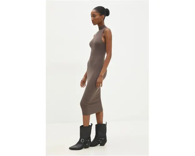 Answear Lab rochie culoarea maro, mini, mulata