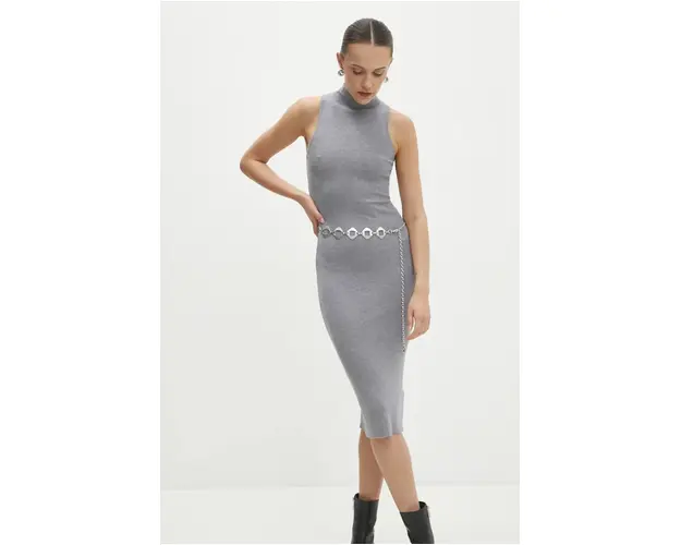 Answear Lab rochie culoarea gri, mini, mulata