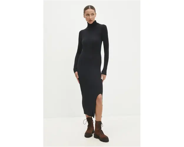 Answear Lab rochie culoarea negru, midi, mulata