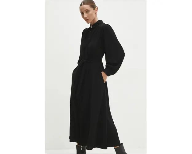 Answear Lab rochie culoarea negru, midi, evazati