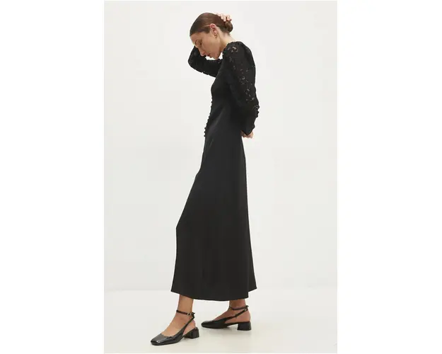 Answear Lab rochie culoarea negru, maxi, evazati