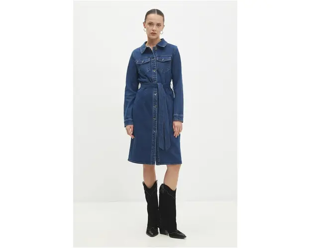 Answear Lab rochie jeans mini, evazati