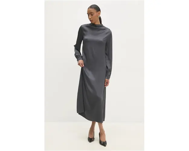 Answear Lab rochie culoarea gri, maxi, drept