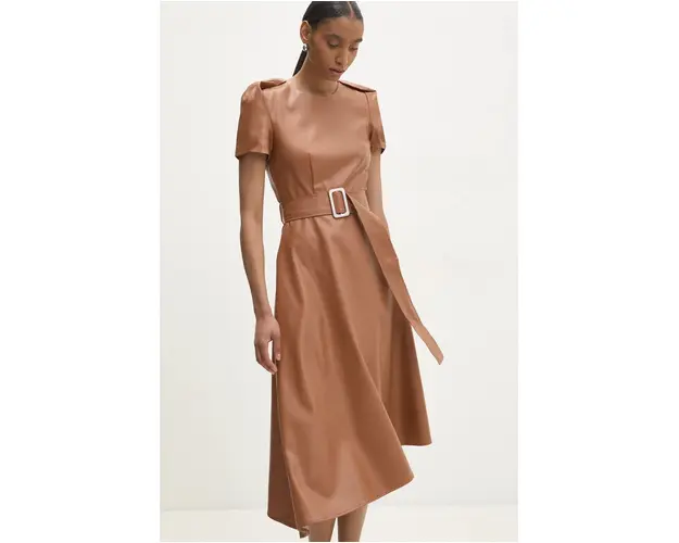 Answear Lab rochie culoarea maro, mini, evazati