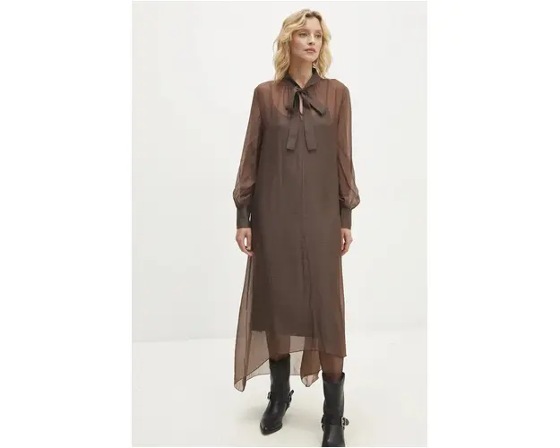 Answear Lab rochie culoarea maro, midi, drept