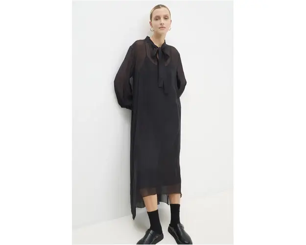 Answear Lab rochie culoarea negru, midi, drept