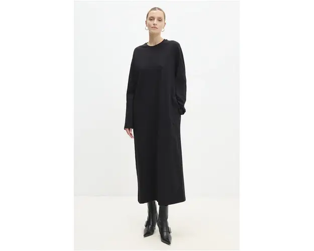 Answear Lab rochie din bumbac culoarea negru, maxi, oversize