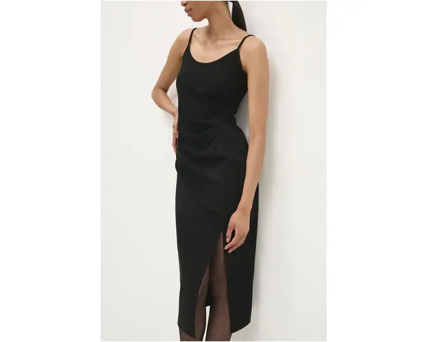 Answear Lab rochie culoarea negru, midi, mulata