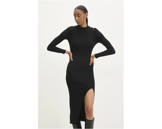 Answear Lab rochie culoarea negru, midi, mulata