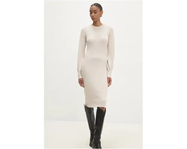 Answear Lab rochie culoarea bej, mini, drept