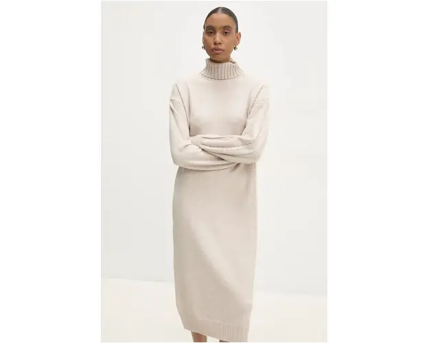 Answear Lab rochie culoarea bej, midi, oversize